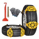 Ninonly 8Pcs Car Snow Chain Anti-Slip Snow Chains Adjustable Emergency Traction Aid for Vehicle Car Vans SUV Universal Anti-Skid Tire Chain for Tire Width Vary form 165mm-265mm/6.5-10.4''