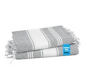 Lane Linen 100% Cotton Beach Towel, 2 Pack Beach Towels Oversized, 39"x71", Quick Dry Pool Towels for Adults, Absorbent Beach Towel Sandproof, Lightweight Travel Beach Towel - Alloy