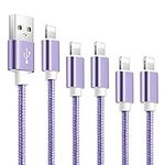 iPhone Charger 5 Pack,10ft 6ft 6ft 3ft 3ft [Apple MFi Certified] Phone Charging Cable Purple Fast Chargers Cord Long Nylon Cables for Apple Compatible Phone 14/13/12 ProMax/11/XS/XR/8/8 Plus/7/6/SE