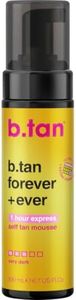 b.tan Ultra Long Lasting Self Tanner Mousse | Forever & Ever - Lasts Up to 11 Days, Fast, 1 Hour Express Sunless Tanning Foam, No Fake Tan Smell, Dark Bronze Glow, Vegan, Cruelty Free, 6.7 Fl Oz