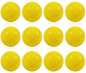 JIA HONG Baseballs 12 Pack Yellow Dimpled Baseballs, 9-Inch Pitching Machine Baseballs for Hand-Eye Coordination, Hitting and Fielding Practice (Yellow)