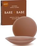 Bare Babe Reusable Silicone Nipple Covers - Waterproof, Nude, 4 Shades - Sticky Breast Stickers for Strapless Dress, Cocoa, Large (Fits C-DD)