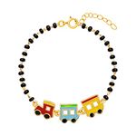 GIVA 925 Silver Golden Choo Choo Train Infant Bracelet, Adjustable | Birthday Gifts for Kids | With Certificate of Authenticity and 925 Stamp | 6 Month Warranty*