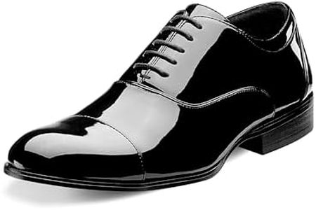 Stacy Adams Men's Gala Cap-Toe Tuxedo Lace-Up Oxford Shoe, Black Patent, 9