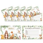 20 Pcs Woodland Baby Shower Invitation Cards, Baby Shower Party Supplies, Baby Shower Party Invitations for Boys or Girls