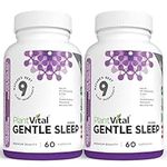 PlantVital Gentle Sleep Aid - Melatonin, GABA, Valerian Root, Chamomile, Lemon Balm, L Tryptophan - Herbal Natural Sleeping Pills for Adults, Relaxation, Sleep Support - 120 Capsules