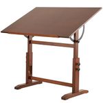 VISWIN 76 x 107 cm Extra-Large Artist Drafting Table, Adjustable Height & Angle, Solid Pine Wood Drawing Table, Art Table for Adults, Tilts Flat, Craft Table for Painting, Writing, Reading