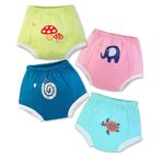 YouGotPlanB Unisex Babies Padded Underwear | Color-Pop | 100% Cotton | Soft Elastic | Semi-Waterproof | Mess Free | Potty Training underwear for babies | 4 Layer Protection | 2-3 Years | Pack of 4