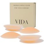 VIDA Nipple Covers, 2 Pairs Of Seamless Hypoallergenic Silicone Nipple Covers. Discreet & Reusable