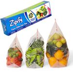 Zipify Combo value pack of 15 | 5 Small + 5 Medium + 5 Large | ZipLock Bag | Vegetable Bag | Freeze Bag | MultiPurpose Storage Bag | Reusable Ziplock pouch | Food Grade Plastic : Pink