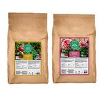 Gaia Green Power Bloom 2-8-4 and Gaia Green All Purpose Fertilizer 4-4-4, Organic Fertilizer for Vegetable, Flowering and Root Development. Product Made in Canada. 1 Kg Each