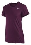 Nike Women's Dri-Fit Legend Short Sleeve T-Shirt (Small, Dark Maroon)