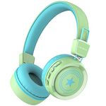 Link Dream Kids Wireless Headphones V5.0 Bluetooth Headphones for Kids w/Mic 32H Playtime Soft Padded Stereo Sound Volume Controllable Headphones for Girls School iPad Tablet cellphones (Green)