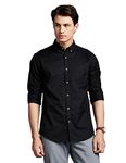 Symbol Premium Men's All Day Fresh Buttondown Casual Shirt (Regular Fit) (SS23-SMP-CS-02_Black_2XL)