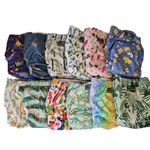 GREEN CHEEKS Cloth Nappy Starter Kit - Reusable Nappies Bundle - 12 Piece Pocket Nappy Kit with 12 Washable Hemp Inserts