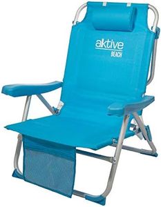 Aktive 53983 - Sedia a Zaino Pieghevole in Alluminio Beach 64x63x82 cm - 5 Posizioni
