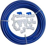 (blue tubing 10 meters) - YZM 10 pcs 0.6cm Quick Connect Push In to Connect Water Purifiers Tube Fittings for RO Water Reverse Osmosis System+10 metres(32 feet) tubing hose pipe . (blue tubing 10 metres)