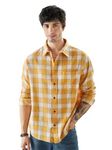 The Souled Store Plaid: Amber Gold Men Relaxed Shirts