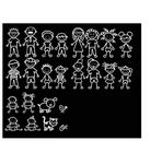 Create Your Own Stick Family Vinyl Decal | White | Made in USA by Foxtail Decals | for Car Windows, Tablets, Laptops, Water Bottles, etc. | Characters are 1.4-4.3 Inches Tall