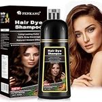 Chestnut Brown Hair Dye Shampoo for Women & Men 3 in 1 Black Hair Dye - Herbal Ingredients Hair Color Shampoo, Good Choice for Gray Hair Coverage, 500ML per Bottle