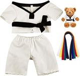 Taekwondo Uniform Outfit Bear Clothes with Belts, Bear Not Included, Fit 12-16 in Bear, Bear Clothes for Taekwondo Bear Uniform Stuffed Animal Clothing for Birthday Valentine Gift