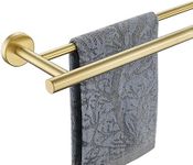 JQK Double Bath Towel Bar, Brushed Gold 30 Inch Stainless Steel Towel Rack for Bathroom, Towel Holder Wall Mount, 33 in Total Length, TB100L30-BG