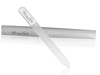 ClassyLady Professional Glass Nail Files - Crystal Finger Nails File For Natural and Acrylic Nails, Etched Double Sided Durable Alternative to Emery Boards and Buffers (Silver)