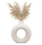 Indulge Homes White Ceramic Donut Vase (6 Inch)