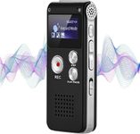 8GB Digital Voice Recorder Professional, Rechargeable Mini Voice Recorder with Multifunctional Digital Audio & MP3 Playback (Black)