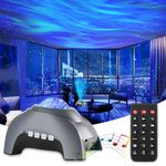 CIMELR Northern Lights Aurora Projector,Star Projector Music Bluetooth Speaker and White Noise,Star Projector Galaxy Light with Remote Control,Night Light Projector for Home Decor Bedroom(Grey)