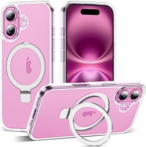 SKYLMW Compatible with iPhone 16 Plus Case with Invisible Magnetic O-Ring Stand Military-Grade Transparent Phone Case for iPhone 16 Plus 6.7" [Compatible with Mag-Safe][Great Grip Feeling],Clear