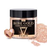 Edible Glitter - 30g / 1oz Luster Dust Edible Glimmer Powder for Sparkling Drinks, Foods, Wine, Cake - Food Grade Shimmer Dust Powder for Baking, Beverage, Cookies Decoration (Rose Gold)