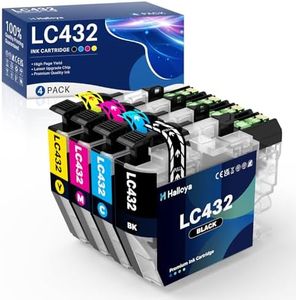 LC432 LC 432 Ink Cartridges Replacement Compatible for Brother LC-432 LC432XL High Yield Work for Brother MFC-J5340DW MFC-J5740DW MFC-J6540DW MFC-J6740DW MFC-J6940DW Printers (1B 1C 1M 1Y, 4 Pack)