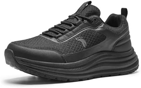 Men's Orthopedic Breathable Running Shoes: Comfortable Plantar Fasciitis Orthotic Neuropathy Arch Support Relief Tennis Sneakers, Non Slip Casual Standing Workout Driving Walking Shoes Black Size 13