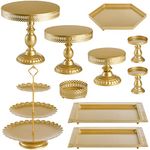 Hedume Set of 10 Cake Stand, Metal Cupcake Stand Set with Multiple Combination Styles, Dessert Plate Cake Serving Tray Candy Fruit Display Tower for Wedding, Birthday Party, Baby Shower, Anniversary