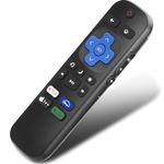 UNOCAR Universal Replacement Remote Control for Roku TV, for TCL/Hisense/Sharp/Philips/JVC/RCA/Magnavox/Sanyo/LG/Haier Roku TVs with Netflix/Disney+/ HULU Buttons【Not for Roku Stick & Box & Player】