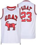 Men's Basketball Jersey Goat 23 Classic Retro Jersey for 90s Hiphop Jersey,Theme Party,Gift for Basketball Fans White XL