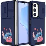 Jowhep for Samsung Z Fold 5 Case - with Camera Cover Wireless Charging Cute Cartoon for Galaxy Fold 5 Case for Women Girly Girl Teen Funny Kawaii Case for Samsung Galaxy Z Fold 5 Case, Wink Shidizai