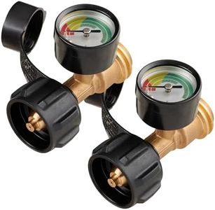 Grecodown Propane Tank Gauge Level Indicator Leak Detector (2 Pack) for 5lb to 40lb Tank, Universal for BBQ Gas Grill, Cylinder, RV Camper, Heater and More Appliances, QCC1/Type 1 Connection