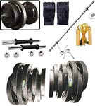 Body Maxx 65kg Cast Iron Adjustable Home Gym Set with Straight Rod