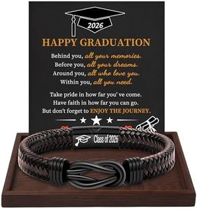 Btysun Law School Graduation Gifts, Graduation Gifts 2025 High School for Him Leather Bracelets for Men Middle Class of 2025 Gift for Teen Son Grandson Nephew Gift Set