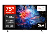 TCL 75V6C-UK 75" 4K Ultra HD, HDR TV, Smart TV Powered by Google TV (Dolby Audio, Voice Control, compatible with Google assistant, Chromecast built-in, 2025 New Model)