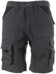Apache Workwear Men's Work Shorts | APKHT Cargo Holster Pocket Shorts | Grey/Black 36 Waist | Rip-Stop polycotton durable material | Low Rise Comfort Waist | Side cargo pocket and large phone pocket