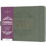 Skyline Funeral Guest Book for Memorial Service – In Loving Memory Guest Sign In Book for Funerals – 610 Entries, 10x7″ (Cypress)