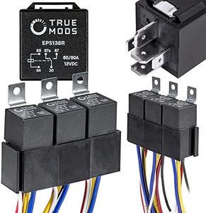 5 Pack OLS 12V 60/80 Amp Relay Switch Harness Set - Heavy Duty 5-Pin SPDT Automotive Relays 12 AWG Hot Wires