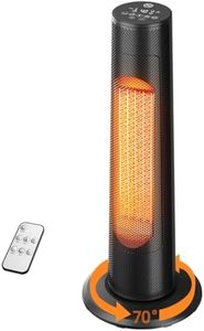 COOLECH Portable Heater, 63CM 2000W PTC Ceramic Heater w/Remote, 1S Heating 30m², 12H Timer, 70° Oscillation, Adjustable Thermostat Fan Heater, Overheat & Tip-Over Protection Room Heater for Bedroom