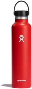 HYDRO FLASK - Gourde Isotherme 709 ml (24 oz) - Bouteille Inox à Isolation Sous Vide - Bouchon Antifuite et Revêtement par Poudre - Sans BPA - Ouverture Standard - Indigo
