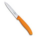 Victorinox Swiss Made Stainless Steel Swiss Classic Paring Knife, Kitchen Tools & Items, 10 cm, Straight Edge, Orange | Multipurpose Knife 6.7706.L119