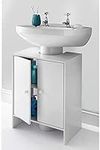 AJ Fantastic Modern White Under Sink Bathroom Storage Cabinet Cupboard Vanity Unit Undersink W48 x H60 x D30cm (Approx.) - White