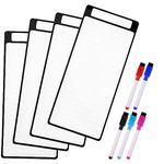 4pcs Magnetic Dry Erase Board, 4x10 Inch Fridge List Board with 5 Extra Fine Dot Markers Suitable for to-Do Lists Kids Chores List Grocery List Family Chores List